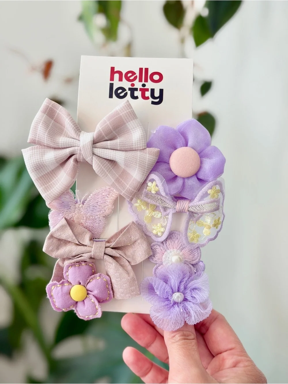 Pastel Floral & Bow Hair Clip Set - Pink, Lavender, Blue, Pink, Green, Yellow